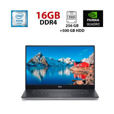 Мобільна робоча станція Б-клас Dell Precision 5520 / 15.6" (1920x1080) IPS / Intel Xeon E3-1505M v6 (4 (8) ядра по 3.0 - 4.0 GHz) / 16 GB DDR4 / 256 GB SSD + 500 GB HDD / nVidia Quadro M1200, 4 GB GDDR5, 128-bit б/в