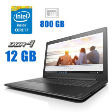 Ноутбук Lenovo IdeaPad 310-15IKB / 15.6" (1366x768) TN Touch / Intel Core i7-7500U (2 (4) ядра по 2.7 - 3.5 GHz) / 12 GB DDR4 / 800 GB SSD / Intel HD Graphics 620 / WebCam / Win 10 б/в