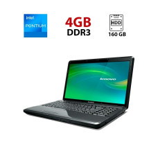 Ноутбук Lenovo G550 / 15.6" (1366x768) TN / Intel Pentium T4400 (2 ядра по 2.2 GHz) / 4 GB DDR3 / 160 GB HDD / Intel GMA 4500M Graphics / WebCam / АКБ не тримає б/в