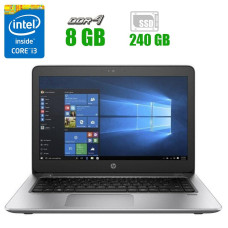 Ноутбук HP Probook 440 G4 / 14" (1600x900) TN / Intel Core i3-7100U (2 (4) ядра по 2.4 GHz) / 8 GB DDR4 / 240 GB SSD / Intel HD Graphics 620 / WebCam б/в