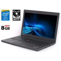Ноутбук Lenovo ThinkPad T440 / 14" (1366x768) TN / Intel Core i5-4300U (2 (4) ядра по 1.9 - 2.9 GHz) / 8 GB DDR3 / 500 GB HDD / Intel HD Graphics 4400 / WebCam / MiniDP б/в
