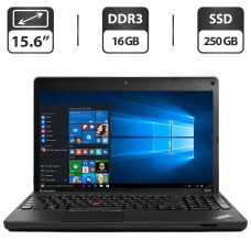 Ноутбук Б-клас Lenovo ThinkPad Edge E530 / 15.6" (1366x768) TN / Intel Core i7-3632QM (4 (8) ядра по 2.2 - 3.2 GHz) / 16 GB DDR3 / 250 GB SSD / Intel HD Graphics 4000 / WebCam / DVD-ROM / VGA б/в