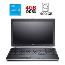 Ноутбук Б-клас Dell Latitude E6530 / 15.6" (1366x768) TN / Intel Core i5-3340M (2 (4) ядер по 2.7 - 3.4 GHz) / 4 GB DDR3 / 500 GB HDD / Intel HD Graphics 4000 / WebCam б/в