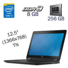 Нетбук Dell Latitude E7250 / 12.5" (1366x768) TN / Intel Core i5-5300U (2 (4) ядра по 2.3 - 2.9 GHz) / 8 GB DDR3 / 256 GB SSD / Intel HD Graphics 5500 / WebCam б/в