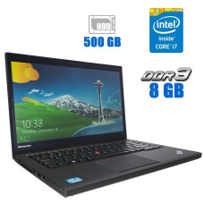 Ноутбук Б-клас Lenovo ThinkPad T440/14"/Core i7-4600U 2(4) ядра 2.1-3.3GHz/8GB DDR3/500GB HDD/HD 4400/WebCam б/в