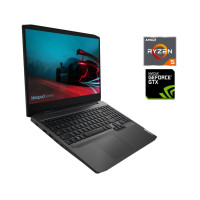 Ігровий ноутбук Lenovo Ideapad Gaming 3 15ARH05 / 15.6" (1920x1080) IPS / AMD Ryzen 5 4600H (6 (12) ядер по 3.0 - 4.0 GHz) / 16 GB DDR4 / 512 GB SSD M.2 / nVidia GeForce GTX 1650, 4GB GDDR6, 128-bit / WebCam б/в