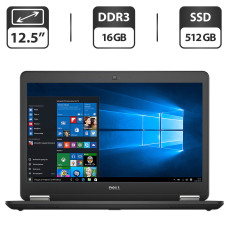 Нетбук Dell Latitude E7250 / 12.5" (1366x768) TN / Intel Core i7-5600U (2 (4) ядра по 2.6 - 3.2 GHz) / 16 GB DDR3 / 512 GB SSD / Intel HD Graphics 5500 / WebCam / HDMI / АКБ NEW б/в