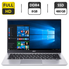 Ультрабук Acer Swift SF314-511-360U Silver / 14" IPS / Intel Core i3-1115G4 (2(4) ядра по 4.1GHz) / 8GB DDR4 / 480GB SSD / UHD Graphics / WebCam / HDMI / Win 10