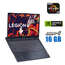 Ігровий ноутбук Lenovo Legion 5 / 16" (2560x1600) IPS / AMD Ryzen 7 7735HS (8 (16) ядер по 3.2 - 4.75 GHz) / 16 GB DDR4 / 512 GB SSD / nVidia GeForce RTX 4060, 8 GB GDDR6, 128-bit / WebCam