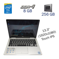 Ноутбук Б-класс Dell Inspiron 7370 / 13.3" (1920x1080) Touch IPS / Intel Core i7-8550U (4 (8) ядра по 1.8-4 GHz) / 8 GB DDR4 / 256 GB SSD / Intel UHD Graphics 620 / WebCam / NO ODD б/в