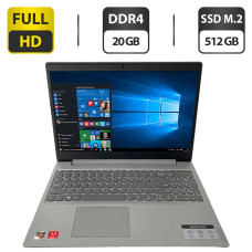 Ноутбук Lenovo IdeaPad L340 / 15.6" (1920x1080) TN / AMD Ryzen 3 3200U (2 (4) ядра по 2.6 - 3.5 GHz) / 20 GB DDR4 / 512 GB SSD M.2 / AMD Radeon Vega 3 Graphics / WebCam б/в