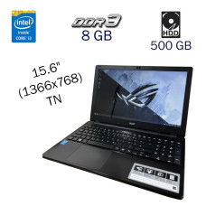 Ноутбук Acer Aspire E1-571 / 15.6" TN / Intel Core i3-4005U (2(4) ядра по 1.7GHz) / 8GB DDR3 / 500GB HDD / HD Graphics 4400 / WebCam / Win 10 PRO Lic б/в