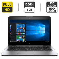 Ультрабук Б-клас HP EliteBook 840 G3 / 14" (1920x1080) TN / Intel Core i5-6300U (2 (4) ядра по 2.4 - 3.0 GHz) / 8 GB DDR4 / 120 GB SSD + 320 GB HDD / Intel HD Graphics 520 / WebCam / DisplayPort / Windows 10 Pro б/в