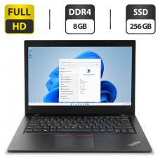 Ультрабук Lenovo ThinkPad L480 / 14" (1920x1080) IPS / Intel Core i7-8550U (4 (8) ядра по 1.8 - 4.0 GHz) / 8 GB DDR4 / 256 GB SSD / Intel UHD Graphics 620 / WebCam / HDMI / Windows 11 Home б/в