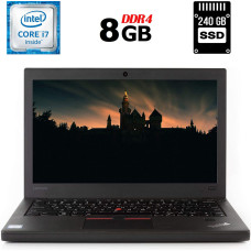 Нетбук Б-клас Lenovo ThinkPad X270 / 12.5" (1920x1080) IPS / Intel Core i7-7600U (2 (4) ядра по 2.8 - 3.9 GHz) / 8 GB DDR4 / 240 GB SSD / Intel HD Graphics 620 / WebCam / HDMI б/в