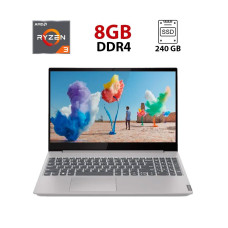 Ультрабук Lenovo IdeaPad S340-15API / 15.6" (1920x1080) TN / AMD Ryzen 3 3200U (2 (4) ядра по 2.6 - 3.5 GHz) / 8 GB DDR4 / 240 GB SSD / AMD Radeon Vega 3 Graphics / WebCam / Win 11 б/в