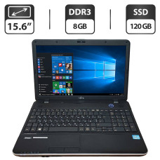 Ноутбук Б-клас Fujitsu LifeBook A512 / 15.6" (1366x768) TN / Intel Core i3-3110M (2 (4) ядра по 2.4 GHz) / 8 GB DDR3 / 120 GB SSD / Intel HD Graphics 4000 / WebCam / DVD-ROM / VGA б/в
