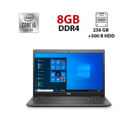 Ноутбук Б-клас Dell Latitude 3510 / 15.6" (1366x768) TN / Intel Core i5-10210U (4 (8) ядра по 1.6 - 4.2 GHz) / 8 GB DDR4 / 256 GB SSD + 500 GB HDD / Intel UHD Graphics / WebCam б/в