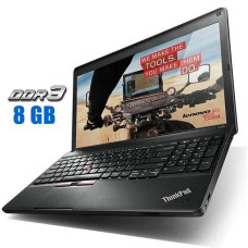 Ноутбук Б-клас Lenovo Thinkpad E530 / 15.6" (1366x768) TN / Intel Core i3-3120M (2 (4) ядра по 2.5 GHz) / 8 GB DDR3 / 128 GB SSD + 500 GB HDD / Intel HD Graphics 4000 / WebCam / DVD-RW б/в