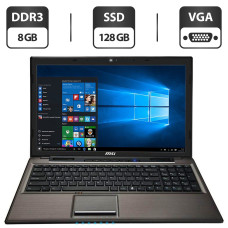 Ноутбук MSI CR61 / 15.6" TN / Intel Core i3-4100M (2(4) ядра по 2.5GHz) / 8GB DDR3 / 128GB SSD / HD Graphics 4600 / WebCam / VGA / HDMI б/в