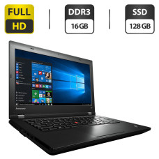 Ноутбук Б-клас Lenovo ThinkPad L440 / 14" (1920x1080) TN / Intel Core i5-4200M (2 (4) ядра по 2.5 - 3.1 GHz) / 16 GB DDR3 / 128 GB SSD / Intel HD Graphics 4600 / WebCam / Windows 10 Pro б/в