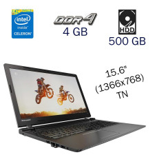 Ноутбук Lenovo Ideapad 100-15 IBY / 15.6" TN / Celeron N2840 (2 ядра по 2.16-2.58 GHz) / 4GB DDR3 / 500GB HDD / Atom HD Graphics Z3700 / WebCam / DVD-ROM б/в