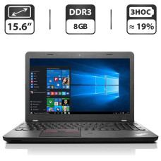Ноутбук Lenovo ThinkPad E550 / 15.6" (1366x768) TN / Intel Core i3-5005U (2 (4) ядра по 2.0 GHz) / 8 GB DDR3 / 500 GB HDD / Intel HD Graphics 4400 / WebCam / HDMI / Windows 10 Pro б/в