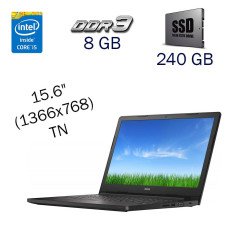 Ноутбук Dell Latitude 3570 / 15.6" TN / Intel Core i5-6200U (2(4) ядра по 2.3-2.8GHz) / 8GB DDR3 / 240GB SSD / HD Graphics 520 / WebCam / Fingerprint / Win 10 PRO Lic б/в