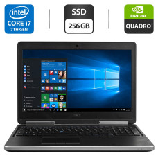 Робоча станція Б-класс Dell Precision 7520 / 15.6" TN / Core i7-7820HQ (4(8) ядра по 2.9-3.9 GHz) / 8GB DDR4 / 256GB SSD / Quadro M2200, 4GB GDDR5, 128-bit / WebCam / HDMI б/в