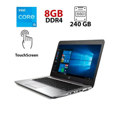 Ультрабук HP EliteBook 840 G3 / 14" (1920x1080) TN Touch / Intel Core i5-6200U (2 (4) ядра по 2.3 - 2.8 GHz) / 8 GB DDR4 / 240 GB SSD / Intel HD Graphics 520 / WebCam / DisplayPort б/в