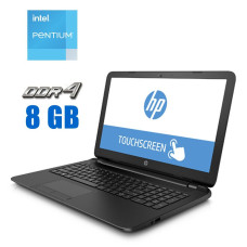 Ноутбук HP 15-f222wm / 15.6" (1366x768) SVA Touch / Intel Pentium N3710 (4 ядра по 1.6 - 2.56 GHz) / 8 GB DDR3 / 240 GB SSD / Intel HD Graphics / WebCam / АКБ не тримає б/в