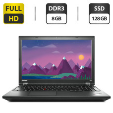 Ноутбук Б-клас Lenovo ThinkPad L540 / 15.6" (1920x1080) TN / Intel Core i5-4210M (2 (4) ядра по 2.6 - 3.2 GHz) / 8 GB DDR3 / 128 GB SSD / Intel HD Graphics 4600 / WebCam / VGA б/в