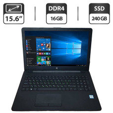 Ноутбук HP 15-bs004n / 15.6" (1366x768) TN / Intel Core i3-6006U (2 (4) ядра по 2.0 GHz) / 16 GB DDR4 / 240 GB SSD / Intel HD Graphics 520 / WebCam / VGA б/в