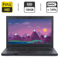 Ноутбук Б-клас Lenovo ThinkPad / 14" IPS / Core i7-6600U (2(4) ядра по 2.6-3.4GHz) / 8GB DDR3 / 128GB SSD / HD Graphics 520 / WebCam / VGA б/в