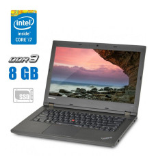 Ноутбук Б-класс Lenovo ThinkPad L440 / 14" (1366x768) TN / Intel Core i7-4800MQ (4 (8) ядра по 2.7-3.7 GHz) / 8 GB DDR3 / 240 GB SSD / Intel HD Graphics 4600 / WebCam б/в
