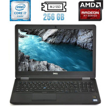 Ігровий ноутбук Б-клас Dell Latitude E5570 / 15.6" IPS /Core i7-6820HQ (4(8) ядра по 2.7-3.6GHz) / 8GB DDR4 / 256GB SSD M.2 / AMD Radeon R7 M370, 2GB GDDR5, 128bit / WebCam /Win 10 б/в