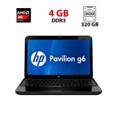 Ноутбук Б клас HP Pavilion G6 1232SR / 15.6" (1366x768) TN / AMD A6-3400M (4 ядра по 1.4 - 2.3 GHz) / 4 GB DDR3 / 320 GB HDD / AMD Radeon HD 6520G / WebCam б/в