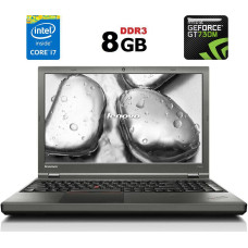 Ігровий ноутбук Lenovo ThinkPad T540p / 15.6" IPS / Core i7-4700MQ (4(8) ядра по 2.4-3.4GHz) / 8GB DDR3 / 500GB HDD / GeForce GT 730M, 1 GB DDR3, 64bit / WebCam / MiniDP б/в