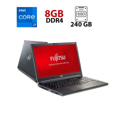 Ноутбук Fujitsu LifeBook E556 / 15.6" (1366x768) TN / Intel Core i7-6500U (2 (4) ядра по 2.5 - 3.1 GHz) / 8 GB DDR4 / 240 GB SSD / Intel HD Graphics 520 / WebCam / DisplayPort / DVD-RW б/в