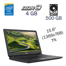 Ноутбук Acer ES1-533 / 15.6" TN / Intel Pentium N4200 (4 ядра по 1.1-2.5 GHz) / 4GB DDR3 / 500GB HDD / HD Graphics 505 / WebCam / DVD-ROM б/в