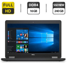 Ноутбук Dell Latitude E5570 / 15.6" (1920x1080) IPS / Intel Core i5-6300U (2 (4) ядра по 2.4 - 3.0 GHz) / 16 GB DDR4 / 256 GB SSD NEW / Intel HD Graphics 520 / Windows 10 Pro б/в