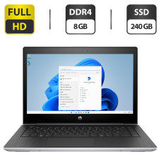 Ультрабук Б-клас HP ProBook 440 G5 / 14" (1920x1080) TN/ Intel Core i5-8250U (4 (8) ядра по 1.6 - 3.4 GHz) / 8 GB DDR4 / 240 GB SSD / Intel HD Graphics 620 / WebCam / HDMI / Windows 11 Pro б/в
