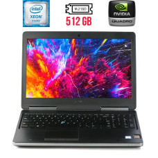 Робоча станція Dell Precision 7520 / 15.6" TN / Intel Xeon E3-1505M v6 (4(8) ядра по 3-4 GHz) / 16GB DDR4 / 512GB SSD M.2 / Quadro M2200, 4GB GDDR5, 128-bit / miniDP / HDMI / Win 10 б/в