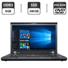Ноутбук Lenovo ThinkPad T530 / 15.6" (1600x900) TN / Intel Core i7-3520M (2 (4) ядра по 2.9 - 3.6 GHz) / 8 GB DDR3 / 240 GB SSD / Intel HD Graphics 4000 / DVD-ROM б/в