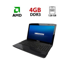 Ноутбук Medion E6315 / 15.6" (1366x768) TN / AMD E-450 (2 ядра по 1.65 GHz) / 4 GB DDR3 / 128 GB SSD / AMD Radeon HD 6320 / WebCam б/в