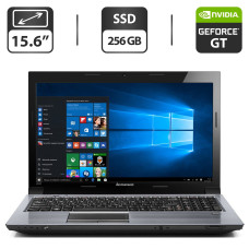 Ноутбук Б-класс Lenovo IdeaPad Y570 / 15.6" TN / Core i5-2410M (2(4) ядра по 2.3-2.9 GHz) / 4GB DDR3 / 256GB SSD / GeForce GT 555M, 1 GB GDDR3, 128-bit / WebCam / DVD-ROM / VGA б/в