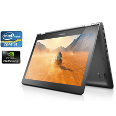Ігровий ноутбук-трансформер Б-класс Lenovo Yoga 500-15IBD / 15.6" TN Touch / Intel Core i5-5200U (2(4) ядра по 2.2-2.7 GHz) / 8GB DDR3 / 500GB HDD / GeForce 920M, 2GB GDDR3, 64-bit / WebCam / Win 10 б/в