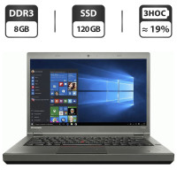 Ноутбук Б-клас Lenovo ThinkPad T440p / 14" TN / Core i5-4300M (2(4) ядра по 2.6-3.3GHz) / 8GB DDR3 / 120GB SSD / HD Graphics 4600 / DVD-ROM / Win 10 Pro б/в