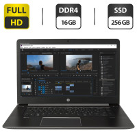 Мобільна робоча станція HP ZBook 15 G3 / 15.6" (1920x1080) TN / Intel Core i7-6700HQ (4 (8) ядра по 2.6 - 3.5 GHz) / 16 GB DDR4 / 256 GB SSD M.2 / Intel HD Graphics 530 / WebCam / HDMI / Windows 10 Pro б/в