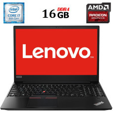 Ігровий ноутбук Б-класс Lenovo ThinkPad E580 / 15.6" IPS / Core i7-8550U (4(8) ядра по 1.8-4GHz) / 16GB DDR4 / 256GB SSD M.2 / Radeon RX 550, 2GB GDDR5, 128-bit / WebCam / USB 3.1 / HDMI б/в